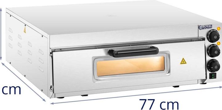 Produktbild Royal Catering Pizzaofen Flammkuchenofen Pizza Backofen Glastür 1 Kammer 350 °C Ø 60 cm (Pizzaofen Gastro)