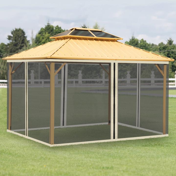 Actual product image Outsunny Fly net for 3 x 3 m gazebos with zip fastener (352 cm, 352 cm)