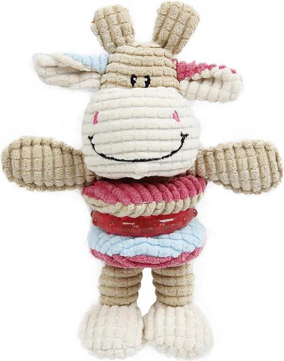 Actual product image EBI Dog Toy Cow Play TPR Ring with Squeaker (Plush toy dog)