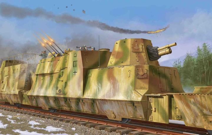 Actual product image Trumpeter Cannons and flak cars