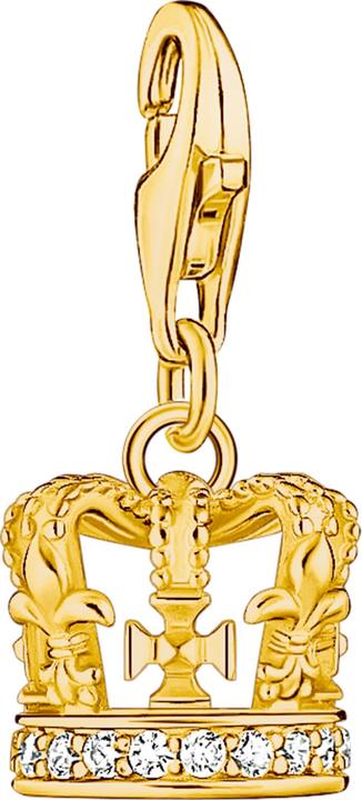 Produktbild Thomas Sabo Charm-Anhänger LONDON Krone mit weissen Steinen vergoldet (925er Silber)