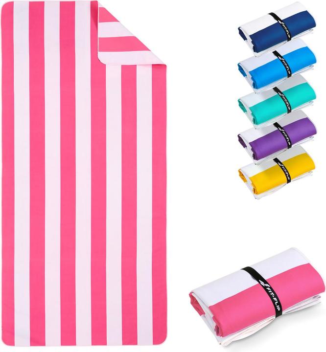 Actual product image Fit-Flip Strandtuch XXL Mikrofaser schnelltrocknendes Badetuch 200x90cm (200 x 90 cm)