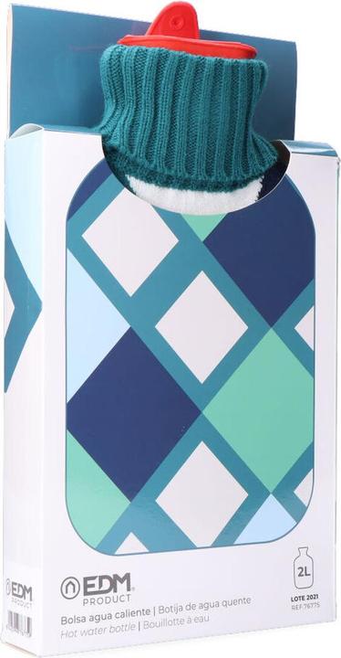 Actual product image EDM Hot water bottle blue wool (2 L) (2 l)