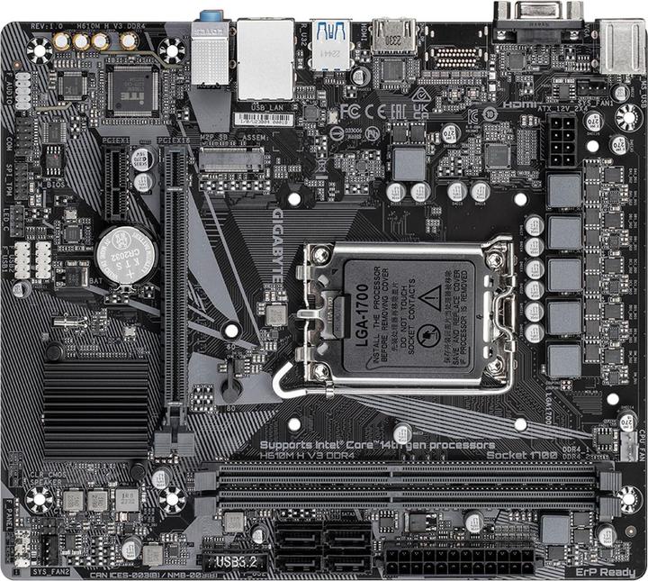Image du produit Gigabyte MB GBT Intel 1700 H610M H V3 DDR4 (LGA 1700, Intel H610 Express, mATX)