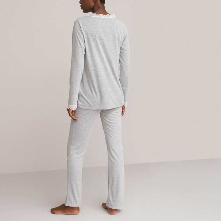 Actual product image La Redoute Collections Pyjamas with lace (42)
