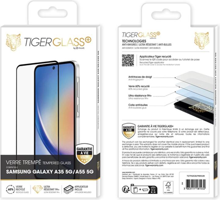 Produktbild Tiger Glass Plus Verre Trempe Recycle Samsung Galaxy A35 5g/A55 5g (1 Stück, Samsung Galaxy A55, Samsung Galaxy A35)
