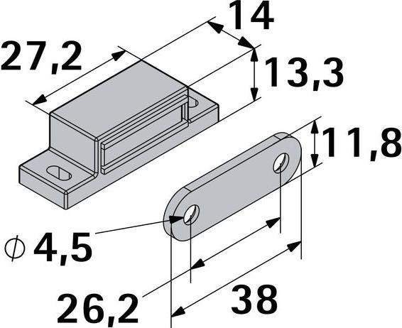 Produktbild Hettich Magnetschnpper wei, 3-4 kg, 4 Stck