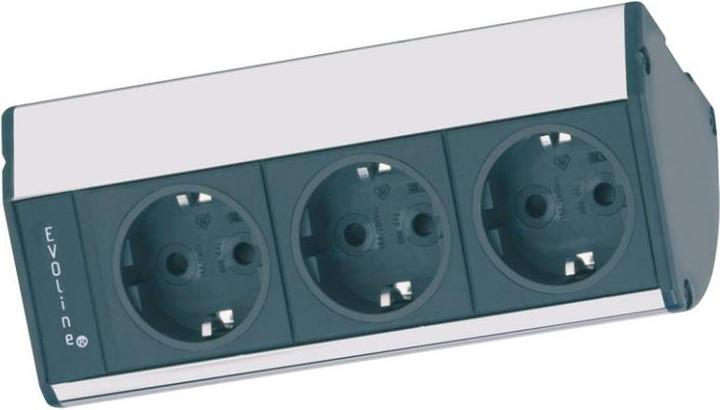 Image du produit Schulte Électrotechnique Élément de prise EVOLINE DOCK CUISINE 3f Prise de courant, argent, 2,5m