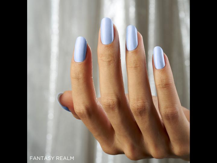 Actual product image CND Shellac UV Nail Polish Fantasy Realm No. 481 Light Blue Metallic (Blue, Gel-Effect Nail Polish)