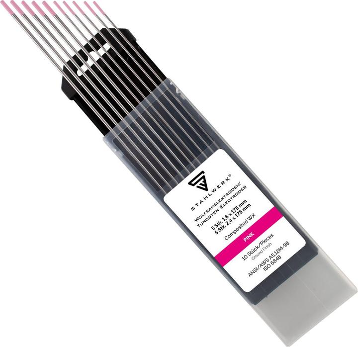 Produktbild Stahlwerk Wolframelektroden WX Pink 1,6 + 2,4 mm je 5 im praktischen 10er Set
