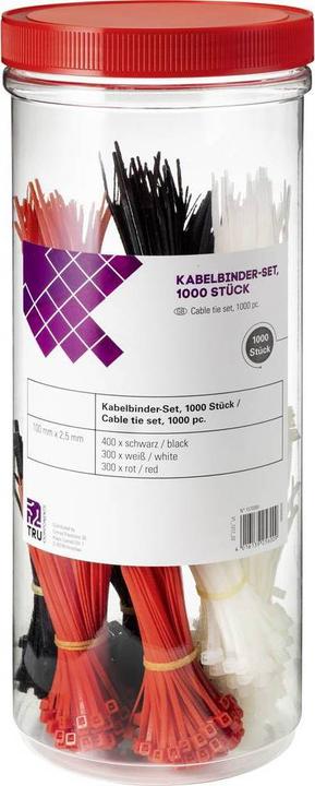 Tru Components Assortiment de colliers de serrage 100 mm S (100 mm, 1000 pcs)