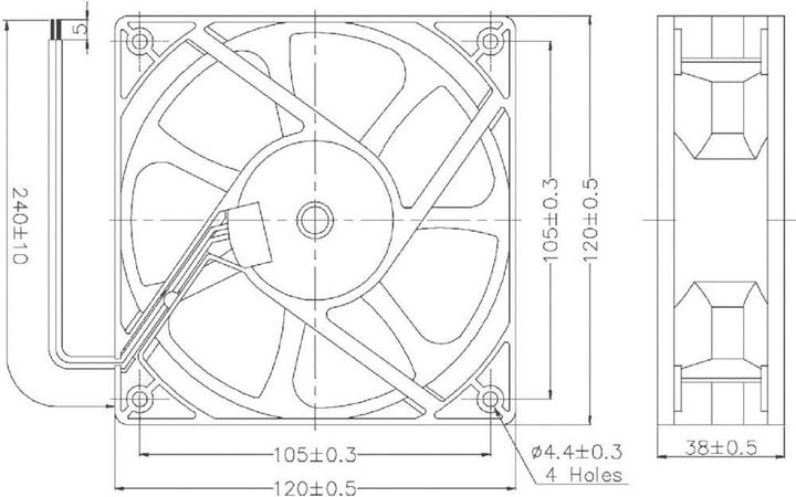 Actual product image Tru Components Waterproof axial fan (120 mm, 1 x)