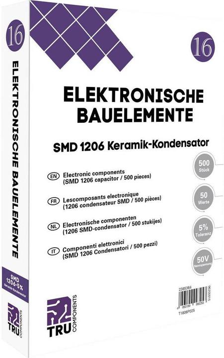 Produktbild Tru Components Chip-Kondensatoren Album 16- Serie 1206, 50V, Â±5%, 500 tlg