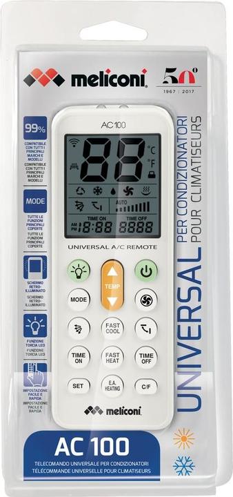Produktbild Meliconi AC 100 Fernbedienung RF Drahtlose Tasten für die Klimaanlage (Universal Fernbedienung)