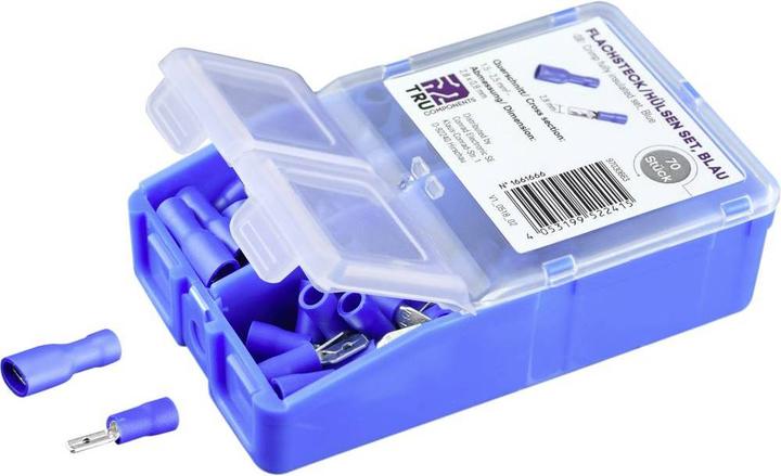 Actual product image Tru Components Flat plug/sleeve assortment fully insulated, 140 pieces