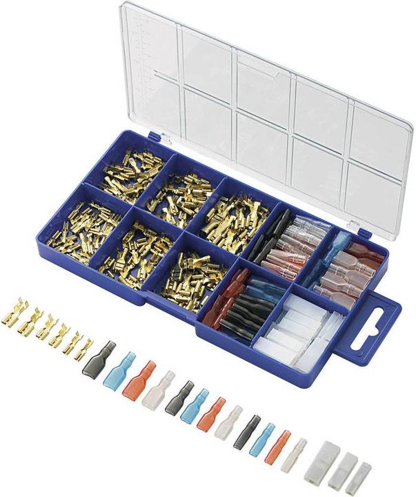 Image du produit Tru Components Quetschverbinder-Sortiment 0.104 mm² 2.50 mm² Transparent, Schwarz, Rot, Blau 739647 260 St.
