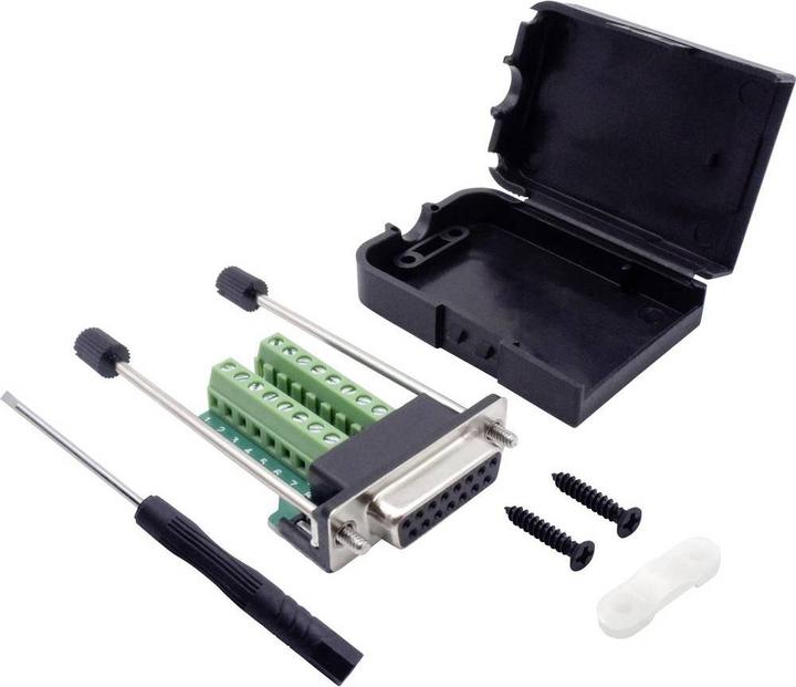 Image du produit Tru Components Prise modulaire encastrée D-Sub 15 pôles avec vis de verrouillage et boîtier