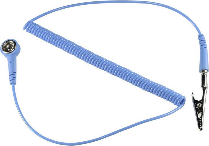 Tru Components ESD-Spiralkabel mit Druckknopf und Krodilklemme