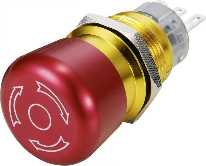 Tru Components NOT-AUS-Schalter rastend 19 mm Aluminium