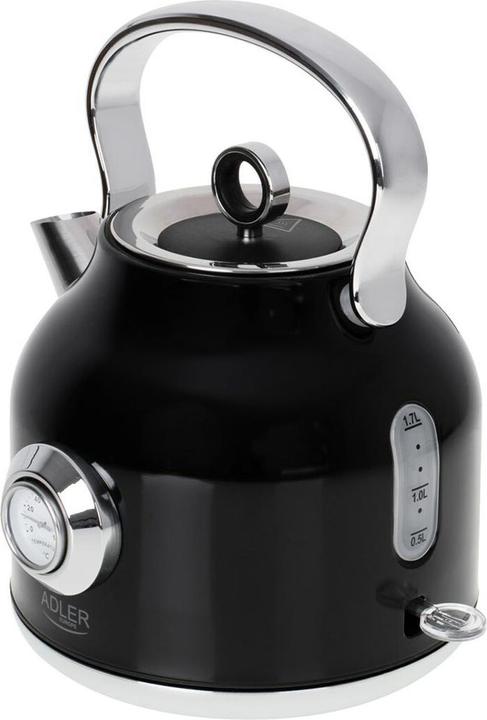 Produktbild Adler AD 1346b Kettle with a Thermomete, Electric, Power 2200 W, Capacity 1.7 L, Black (1.70 l, EU-Stecker)