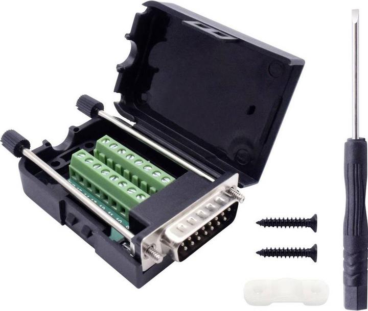 Produktbild Tru Components Modular D-Sub Einbaustecker 15 pol. mit Verriegelungsschrauben und Gehäuse
