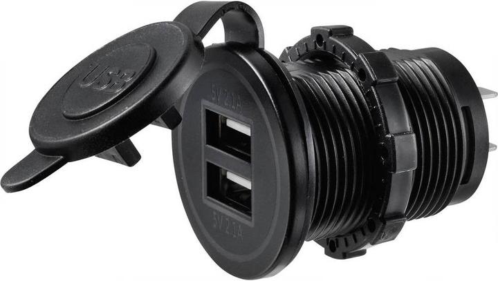 Actual product image Tru Components USB charging plug with 2 USB A ports socket installation Contents 1 pc.