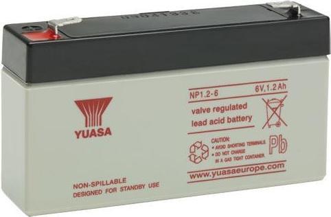 Produktbild Yuasa NP1.2-6 Akku Blei PB 6.0 Volt 1200mAh mit 2 Faston 4,8mm Steckkontakten