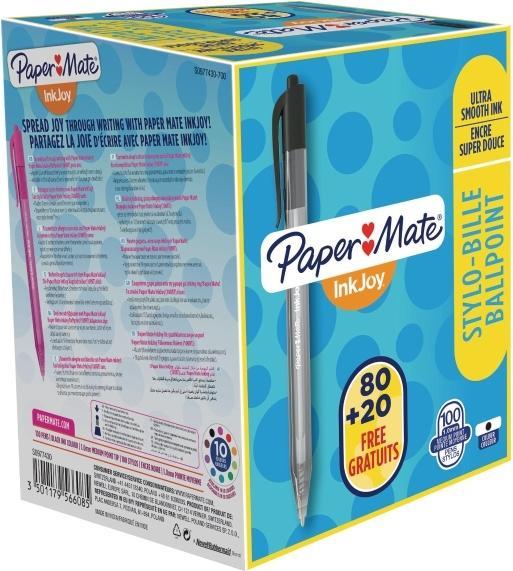 Produktbild Paper Mate Kugelschreiber InkJoyTM 100 RT (Schwarz, 20 x)
