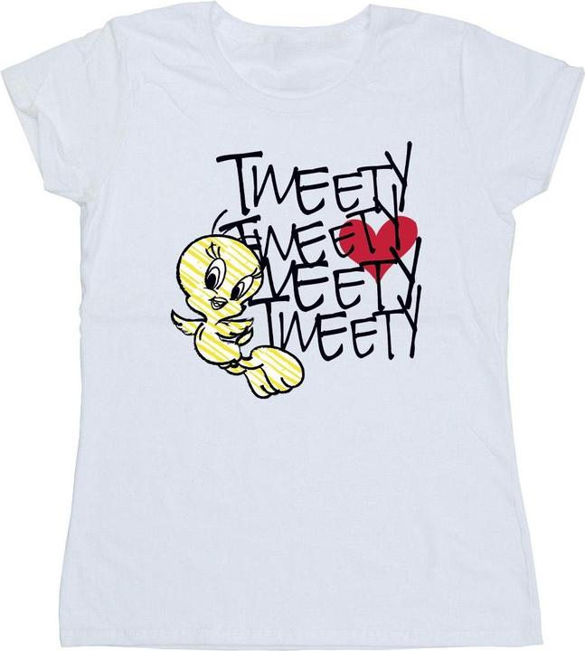 Actual product image Looney Tunes Womens/Ladies Tweety Love Heart Cotton T-Shirt (XXL)