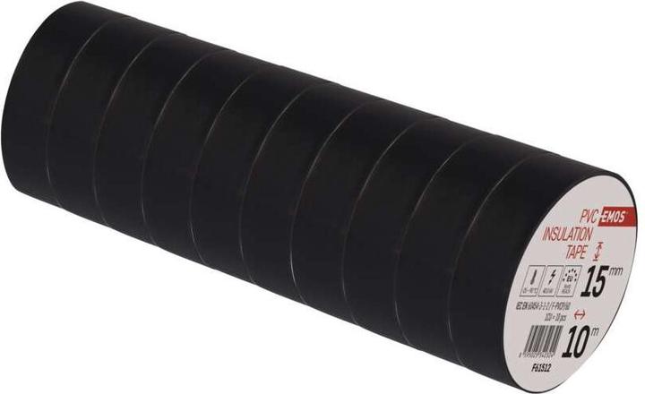 Produktbild Emos Isolierband PVC 15mm/10m Schwarz, 10 Stk. (15 mm)