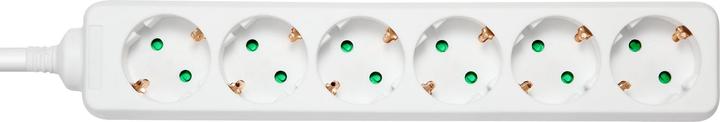 Actual product image Deltaco GT-0602 power extension 6 AC outlet(s) Indoor White (6 x, CEE 7/3, CEE 7/16, 5 m)