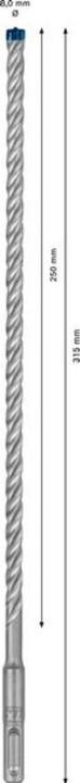 Immagine prodotto Bosch Professional Zubehör Trapano a percussione EXPERT SDS plus-7X, 8 x 250 x 315 mm (8 mm)