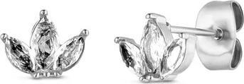 Vuch Beautiful Steel Earrings With Zircons Krystel Silver