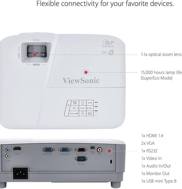 Produktbild Viewsonic PA503S (SVGA, 3600 lm, 1.96 - 2.15:1)