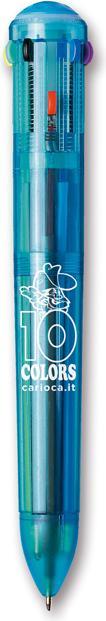 Produktbild Carioca 10 Farben Clip-on Druckkugelschreiber Multi 1Stück(e) (Transparent, Blau, 1 x)