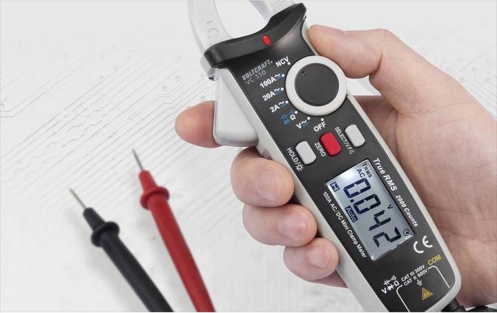 Actual product image Voltcraft AC/DC TrueRMS current clamp (CAT II 600V, CAT III 300V)