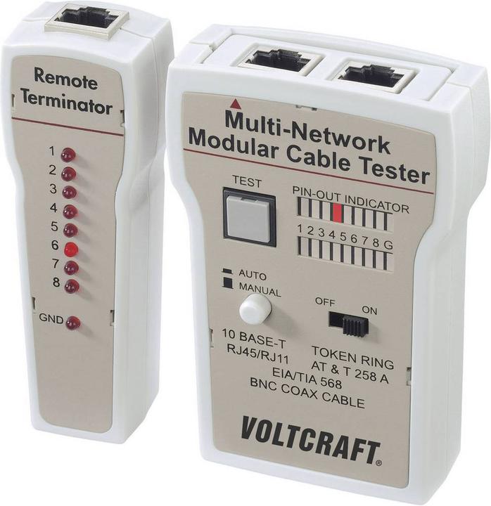 Ricevitore di test esterno - Cavo di test RJ-45 - 2 cavi adattatori BNC - Terminatore BNC - 2 adattatori da RJ-45 a RJ-11 - Istruzioni per l'uso