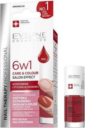 Produktbild Eveline Nail Therapy 6w1 Care & Colour skoncentrowana odżywka do paznokci Red 5ml (5 ml)