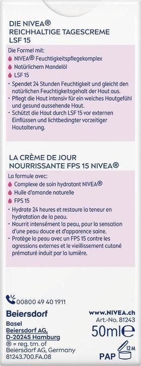 Actual product image NIVEA Reichhaltige Tagescreme (50 ml, Day cream, SPF 15)