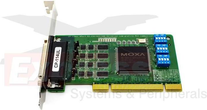 Actual product image Moxa CP-114UL-DB9M - 4-port RS-232422485 low-profile Universal PCI serial board, 0 to 55C operating t
