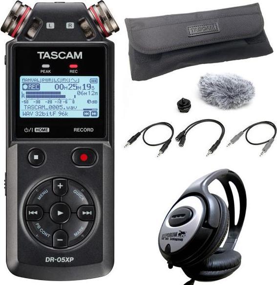Tascam Audio-Recorder DR-05XP mit DR11CMK und Kopfhörer (Mehrspurrecorder)