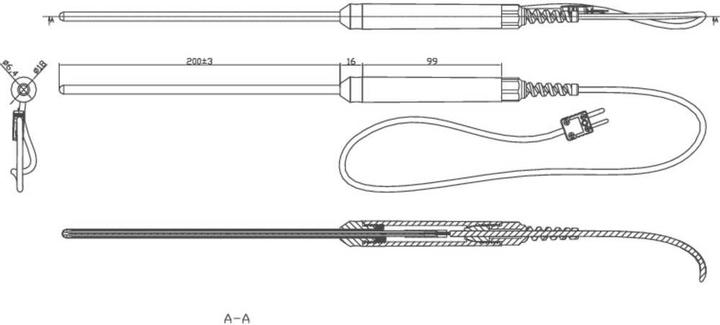 Image du produit Voltcraft Sonde de température à immersion type K TP-208 (Thermomètres)