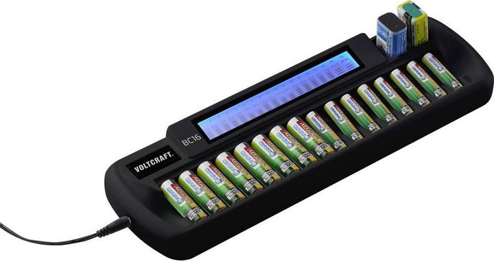 Actual product image Voltcraft Round cell charger BC16 (1 pcs., 9V Block, AAA, AA, Battery + charger)