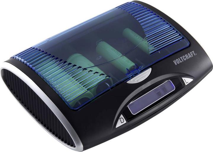Produktbild Voltcraft Universal-Ladegerät P600-LCD mit USB (4 Stk., AA, AAA, 9V Block, C, D, Ladegerät ohne Akku)