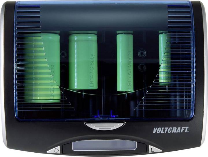 Produktbild Voltcraft Universal-Ladegerät P600-LCD mit USB (4 Stk., AA, AAA, 9V Block, C, D, Ladegerät ohne Akku)