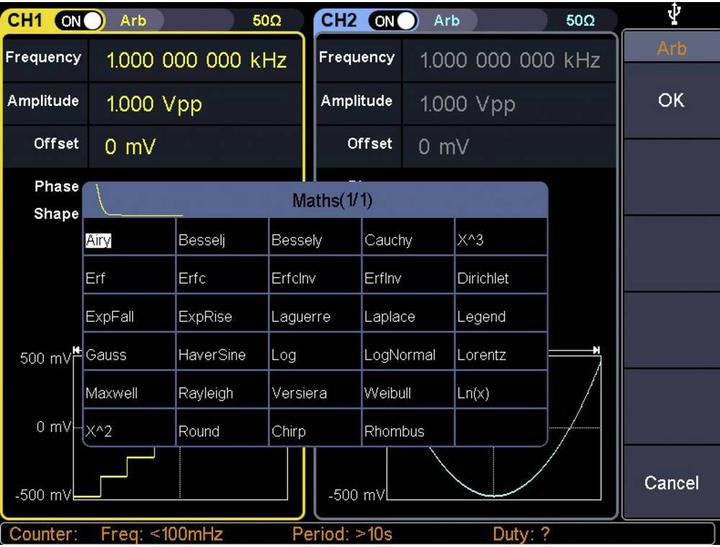 Produktbild Voltcraft 80 MHz Zweikanal-Arbiträr-Signalgenerator mit Touchscreen-Bedienung