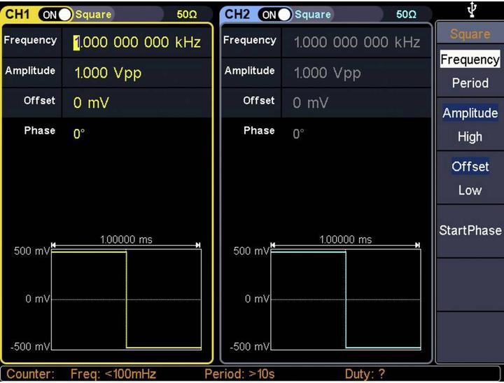Produktbild Voltcraft 80 MHz Zweikanal-Arbiträr-Signalgenerator mit Touchscreen-Bedienung