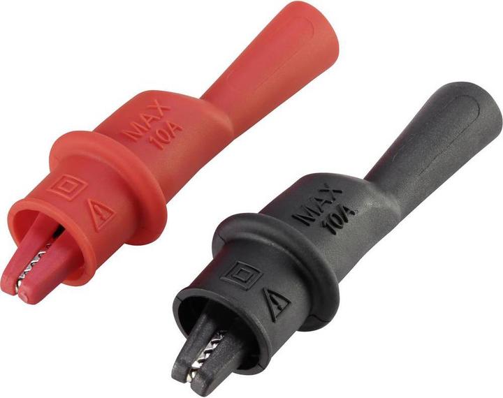 Actual product image Voltcraft Alligator clip connector 4 mm CAT III 1000 V, CAT IV 600 V Black, Red MSK-104
