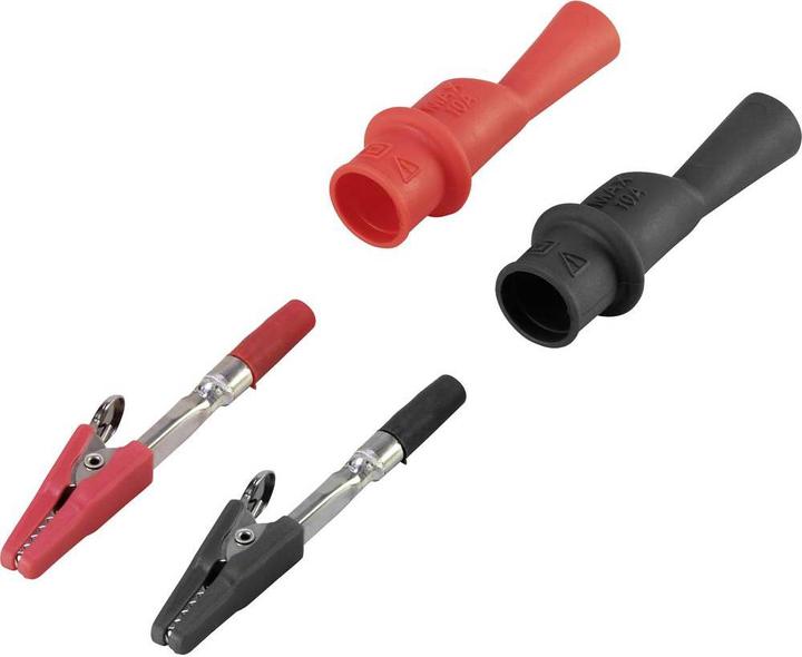 Actual product image Voltcraft Alligator clip connector 4 mm CAT III 1000 V, CAT IV 600 V Black, Red MSK-104