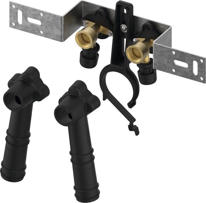 Produktbild TECE TECElogo-Ax Montageeinheit 80 mm mit Wandscheibe Dim. 16 x Rp 1/2", Si-Bronze